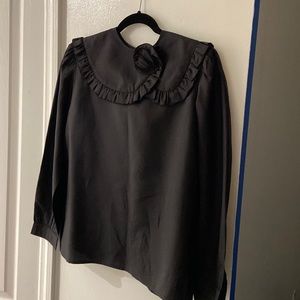 Valentino Miss V Silk black blouse.  Size 44